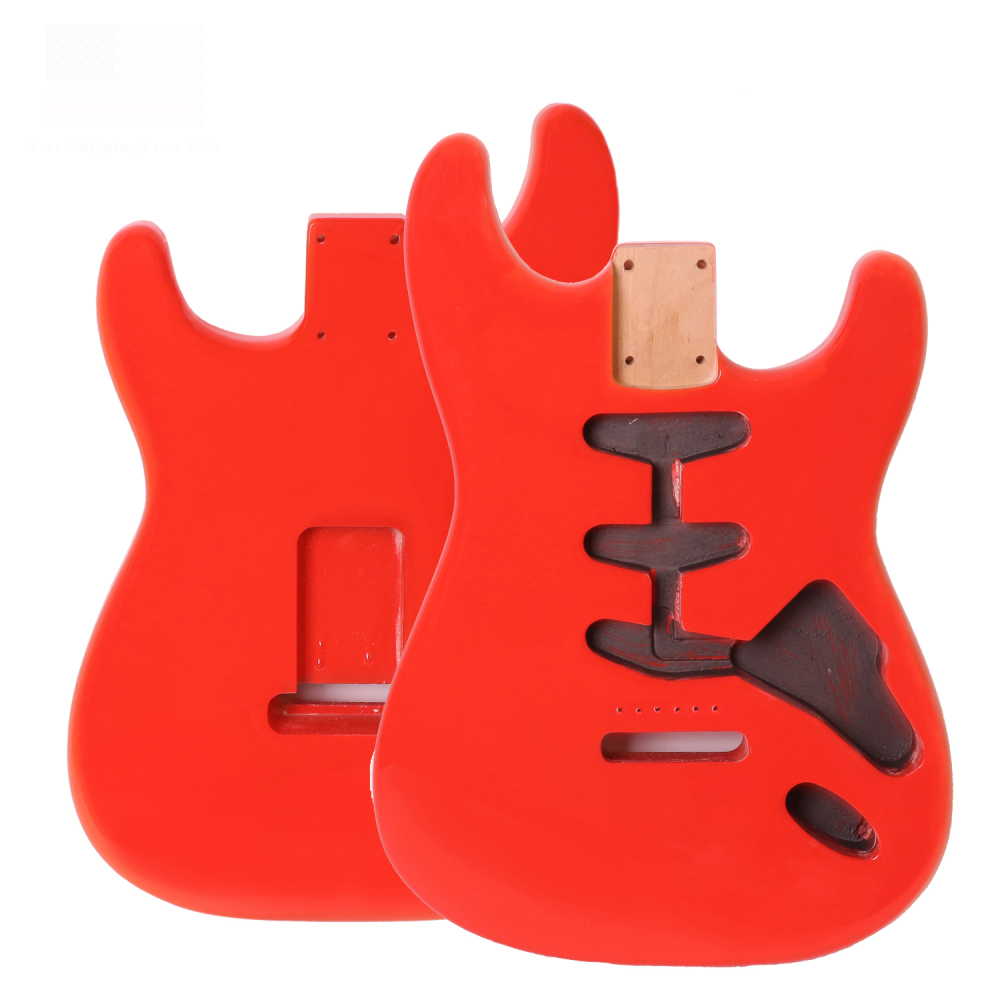 Roasted Poplar Electric Guitar Body Stratocaster SSS Festa Red Color