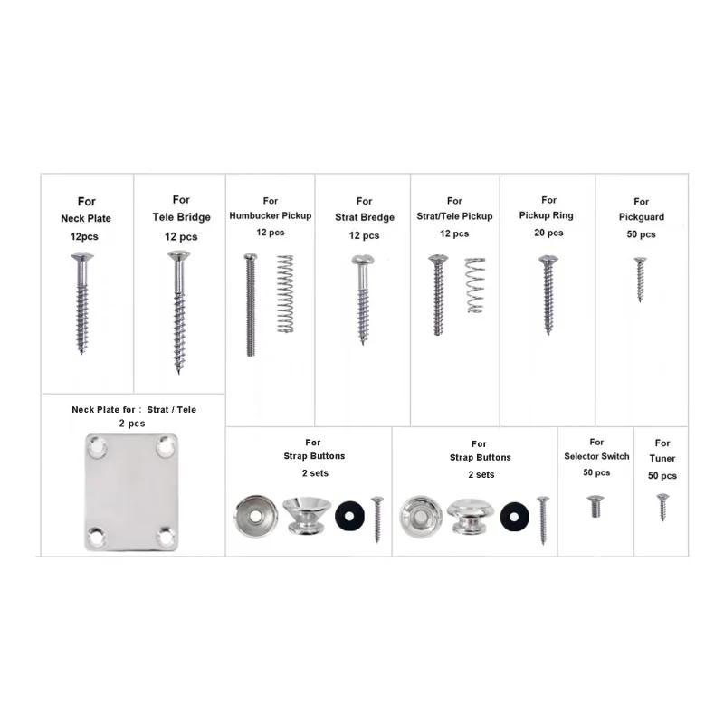 Guitar Screws Kit Luthier repair tool Neck Plates 236 pcs in total