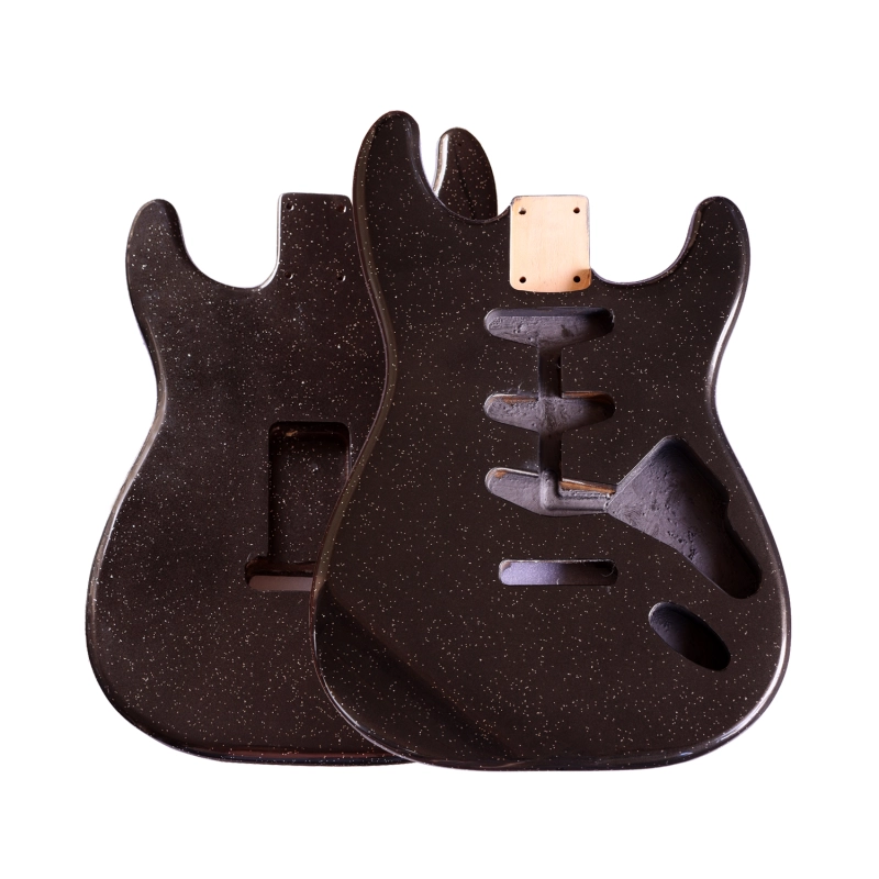 Roasted Poplar Electric Guitar Body Stratocaster SSS Black Sparkle Color