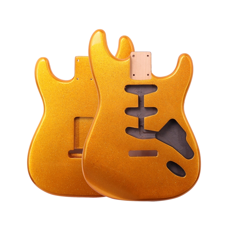 Roasted Poplar Electric Guitar Body Stratocaster SSS Gold Sparkle Color