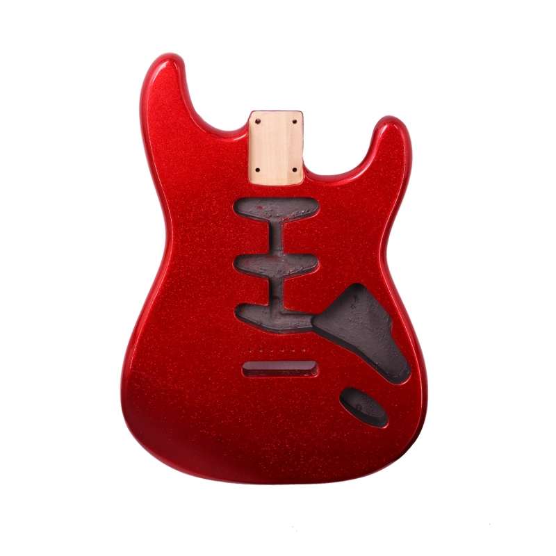 Roasted Poplar Electric Guitar Body Stratocaster SSS Red Sparkle Color