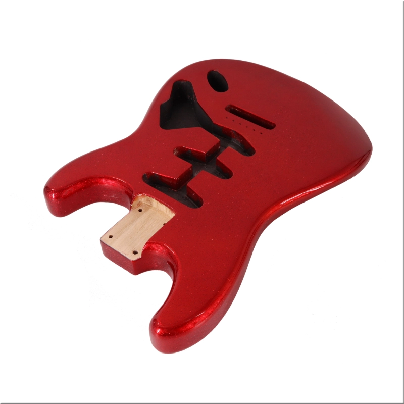Roasted Poplar Electric Guitar Body Stratocaster SSS Red Sparkle Color