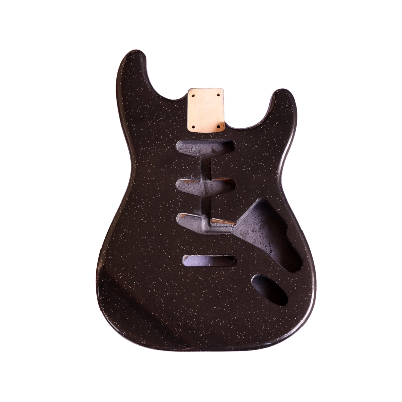 Roasted Poplar Electric Guitar Body Stratocaster SSS Black Sparkle Color