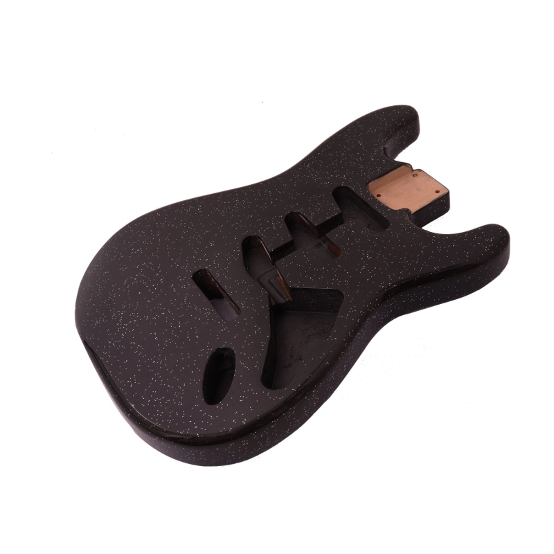 Roasted Poplar Electric Guitar Body Stratocaster SSS Black Sparkle Color