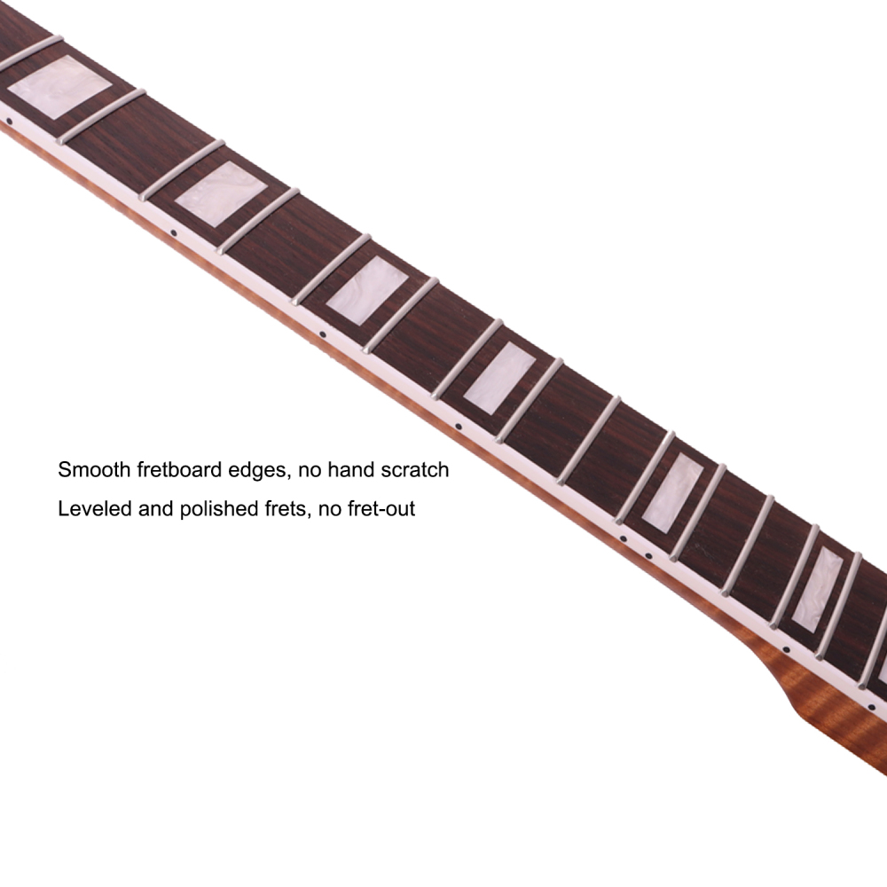 Stratocaster Guitar Neck Rosewood Fretboard Maple Neck 12" Radius 10 mm Holes 22 Frets Gloss Finish Acrylic Block Inlay