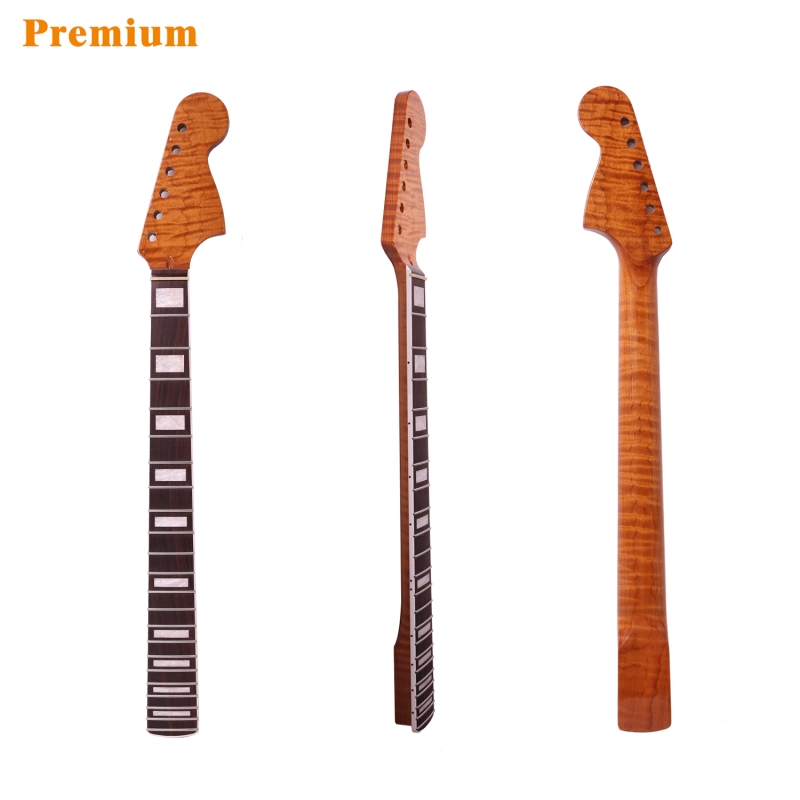 Stratocaster Guitar Neck Rosewood Fretboard Maple Neck 12" Radius 10 mm Holes 22 Frets Gloss Finish Acrylic Block Inlay