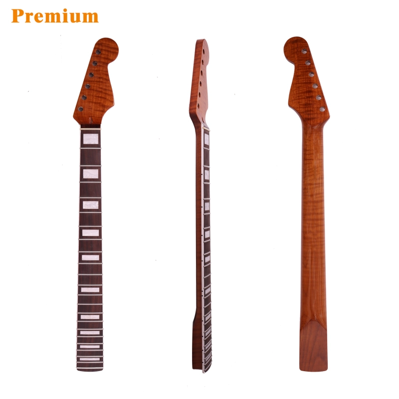 Stratocaster Guitar Neck Rosewood Fretboard Maple Neck 12" Radius 10 mm Holes 22 Frets Gloss Finish Acrylic Block Inlay