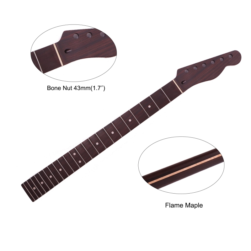 Premium Telecaster Quarter Sawn Rosewood Guitar Neck Rosewood Fretboard 9.5" Radius 10 mm Holes 22 Frets Satin Finish Master Build