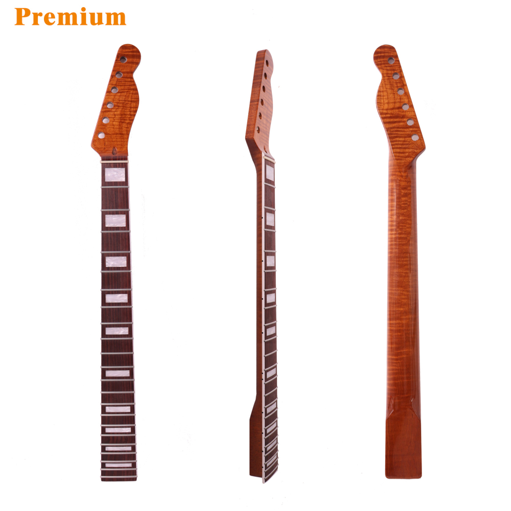 Telecaster  Guitar Neck Rosewood Fretboard Maple Neck 12" Radius 10 mm Holes 22 Frets Gloss Finish Acrylic Block Inlay