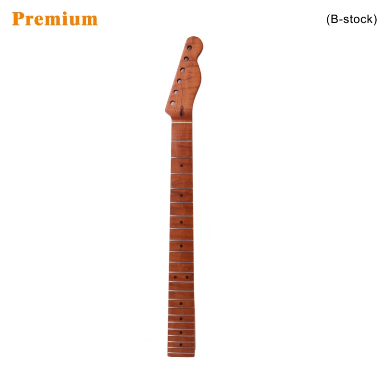 【B-Stock】Premium Telecaster Guitar Neck AAAAA Roasted Canadian Flame Maple Fretboard 9.5" Radius 10 mm Holes 22 Frets Satin Finish Master Build