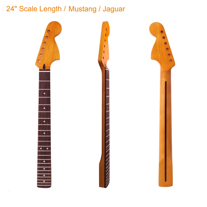 Mustang / Jaguar Guitar Neck Rosewood Fretboard Maple Neck12" Radius 10mm Holes 22 Frets Satin Finish