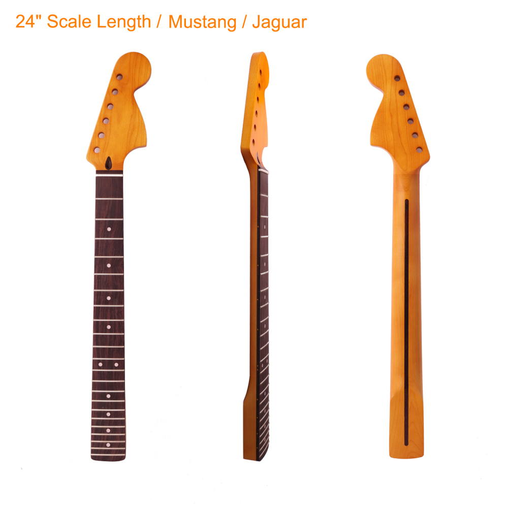 Mustang / Jaguar Guitar Neck Rosewood Fretboard Maple Neck12" Radius 10mm Holes 22 Frets Satin Finish