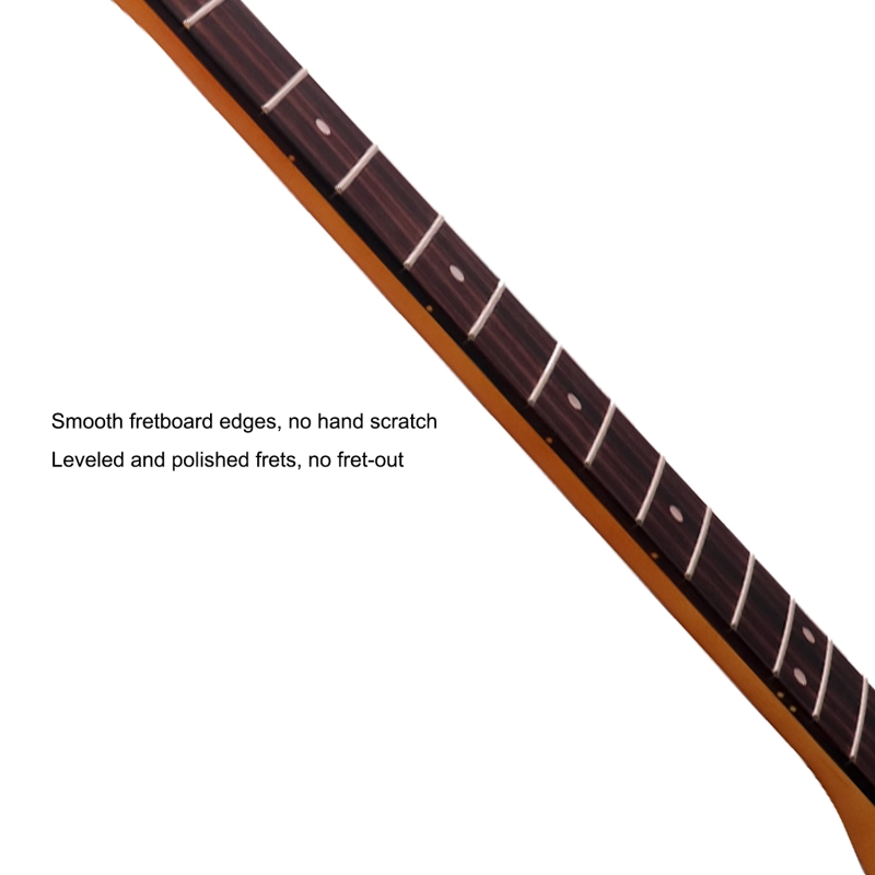 【Conversion】24.75" Scale Length Stratocaster Guitar Neck Rosewood Fretboard Maple Neck 12" Radius 10 mm Holes 21 Frets Satin Finish