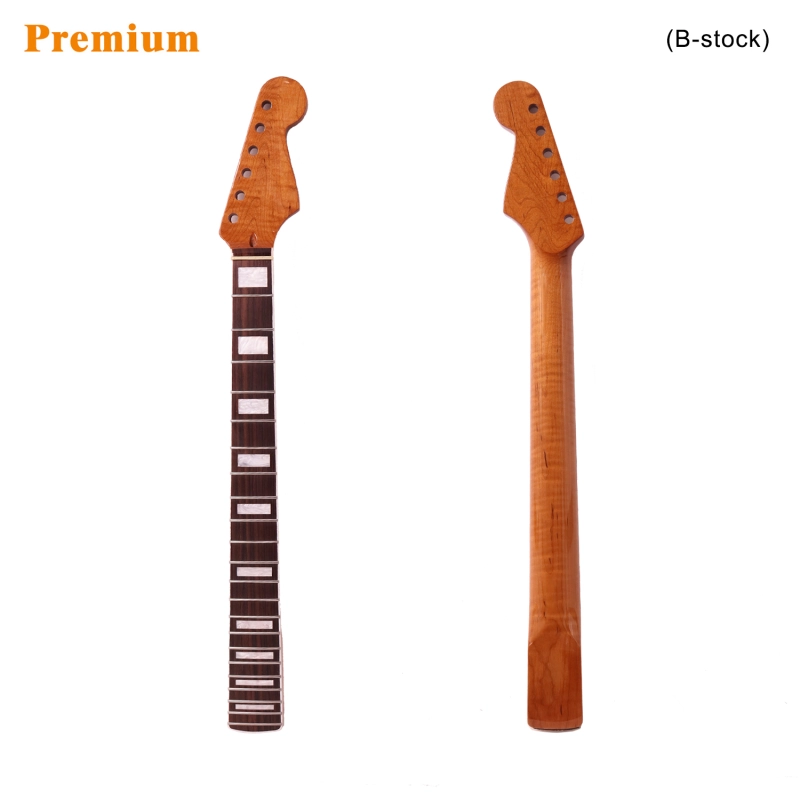 【B-Stock】Stratocaster Guitar Neck Rosewood Fretboard Maple Neck 9.5" Radius 10 mm Holes 22 Frets Gloss Finish Acrylic Block Inlay