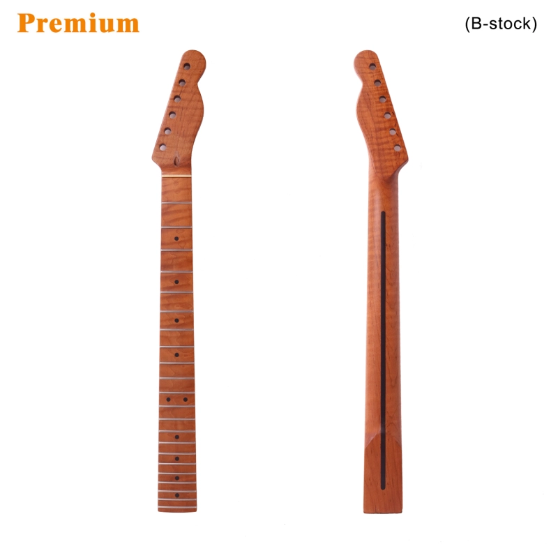 【B-Stock】Premium Telecaster Guitar Neck AAAAA Roasted Canadian Flame Maple Fretboard 9.5" Radius 10 mm Holes 22 Frets Satin Finish Master Build