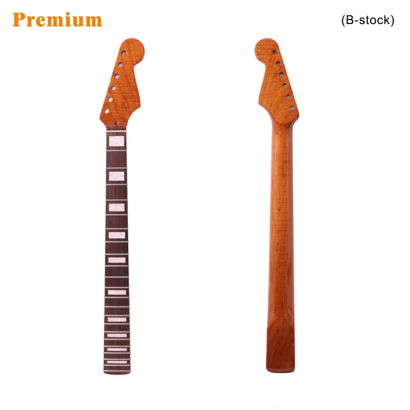 【B-Stock】Stratocaster Guitar Neck Rosewood Fretboard Maple Neck 9.5" Radius 10 mm Holes 22 Frets Gloss Finish Acrylic Block Inlay