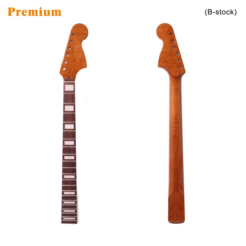 【B-Stock】Stratocaster Guitar Neck Rosewood Fretboard Maple Neck 9.5" Radius 10 mm Holes 22 Frets Gloss Finish Acrylic Block Inlay