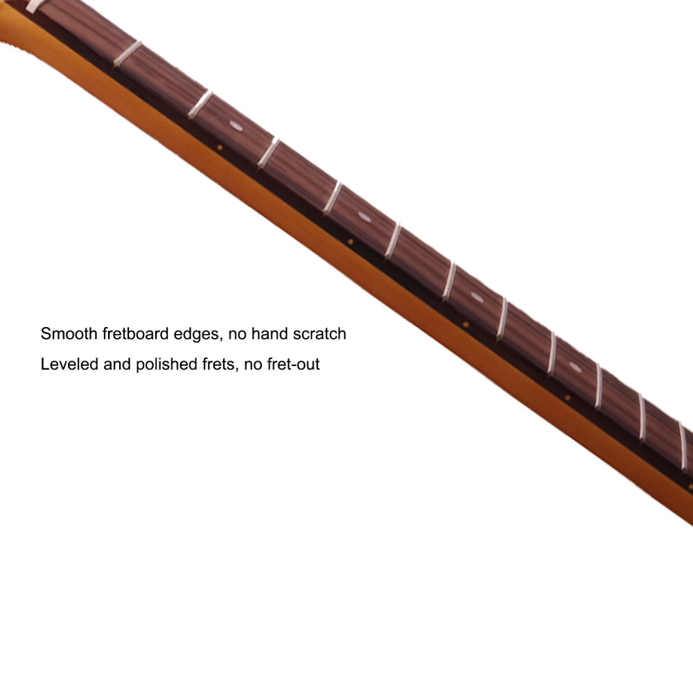 【Conversion】28" Scale Length Telecaster Guitar Neck Rosewood Fretboard Maple Neck 12" Radius 10 mm Holes 22 Frets Satin Finish