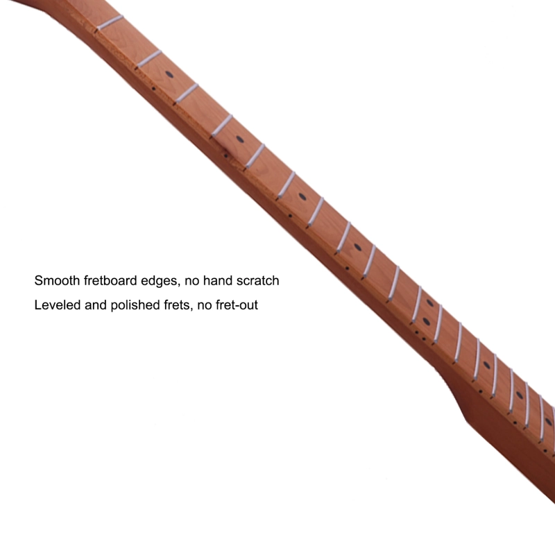 【Conversion】24.75" Scale Length Stratocaster Guitar Neck Roasted Maple Neck 12" Radius 10 mm Holes 21 Frets Satin Finish