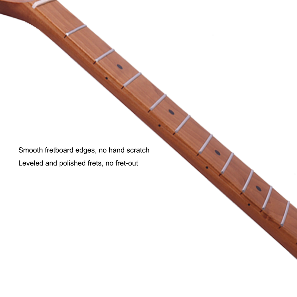 【Conversion】24.75" Scale Length Telecaster Guitar Neck Roasted Maple Neck 12" Radius 10 mm Holes 21 Frets Satin Finish