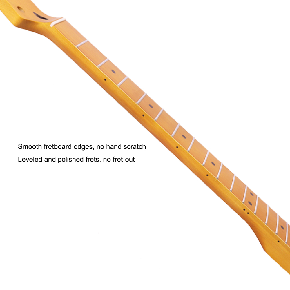 【Conversion】24.75" Scale Length  Telecaster Guitar Neck Maple Neck 12" Radius 10 mm Holes 21 Frets Satin Finish