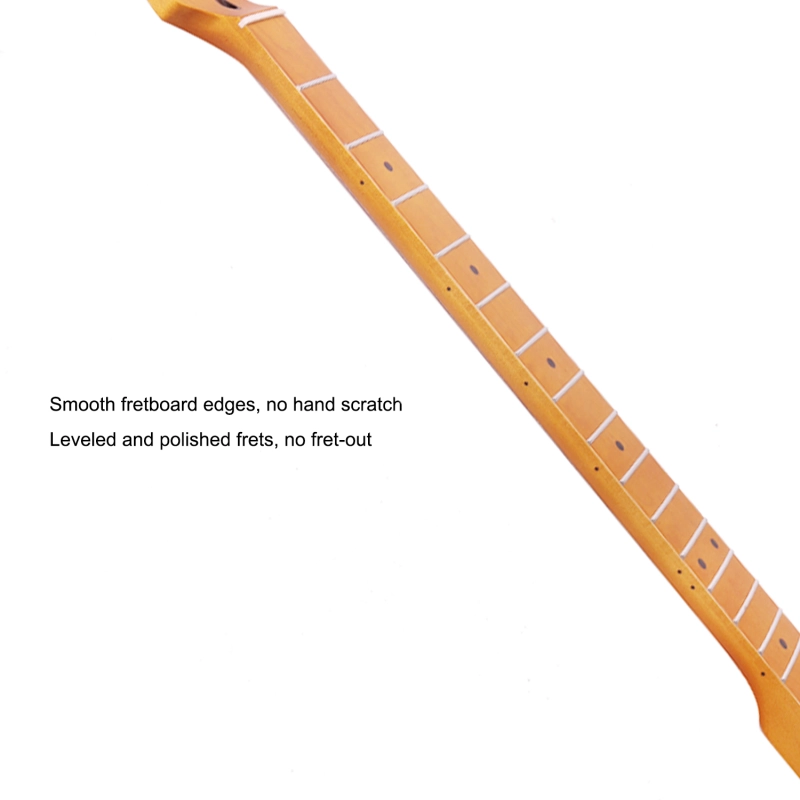 【Conversion】Baritone Neck 28" Scale Length Telecaster  Guitar Neck Canadian Maple Neck 12" Radius 10 mm Holes 22 Frets Satin Finish