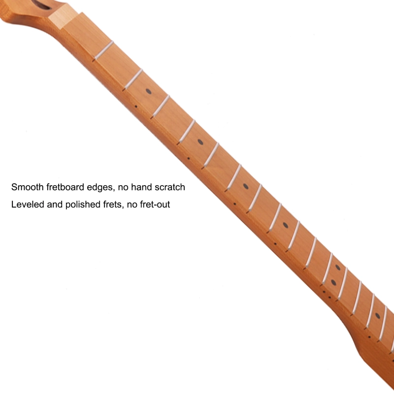 【Floyd Rose Nut】Locking Nut Telecaster Guitar Neck Roasted Maple Neck 12" Radius 10 mm Holes 22 Frets Satin Finish