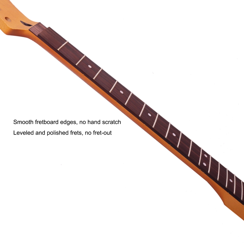 【Floyd Rose Nut】Locking Nut Telecaster Guitar Neck Rosewood Fretboard Maple Neck 12" Radius 10 mm Holes 22 Frets Satin Finish