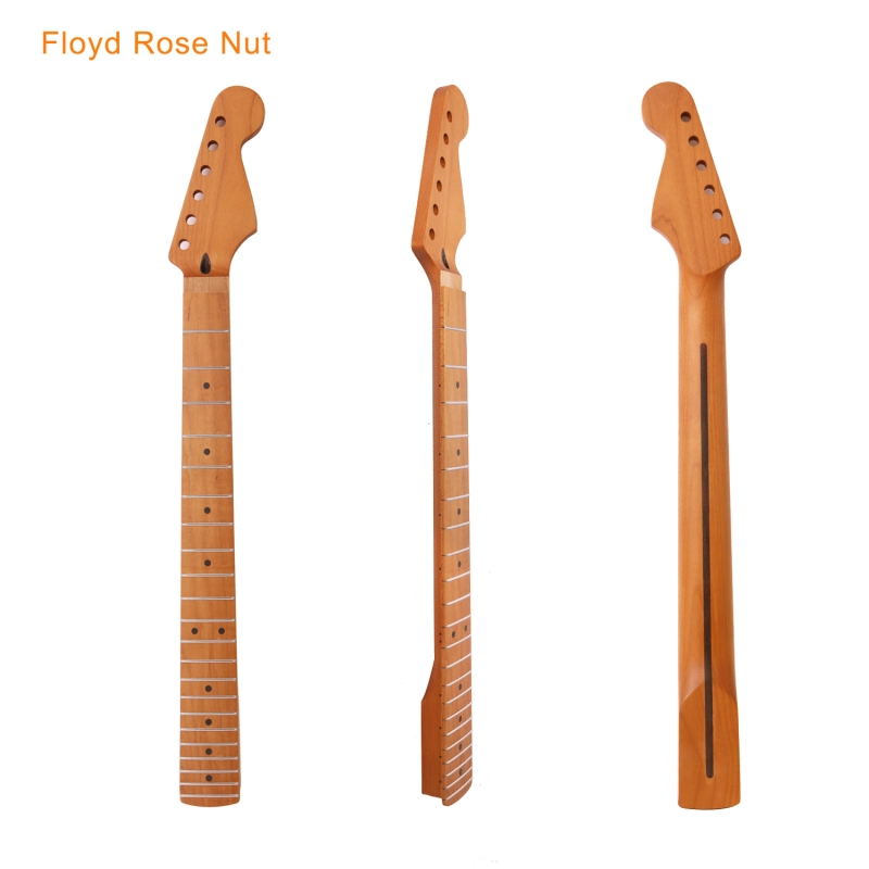 【Floyd Rose Nut】Locking Nut  Stratocaster Guitar Neck Roasted Maple Neck 12" Radius 10 mm Holes 22 Frets Satin Finish
