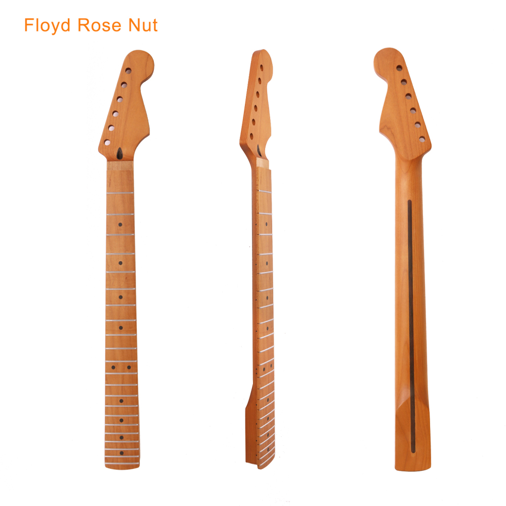 【Floyd Rose Nut】Locking Nut  Stratocaster Guitar Neck Roasted Maple Neck 12" Radius 10 mm Holes 22 Frets Satin Finish