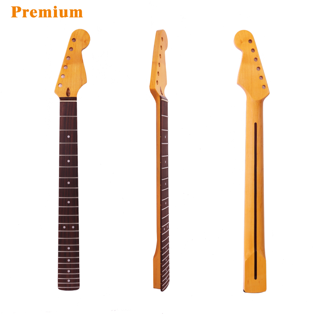 Premium Stratocaster Guitar Neck Rosewood Fretboard Maple Neck 9.5" Radius 10 mm Holes 22 Frets Satin Finish