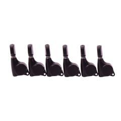 Tuners 6 Right Handed - 1:18 Ratio Tuning Key Pegs Machine Heads with Hexagonal Knob Black Finish