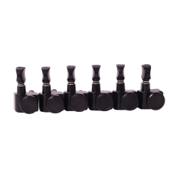 Tuners 6 Right Handed - 1:18 Ratio Tuning Key Pegs Machine Heads with Oval Knob Black Finish