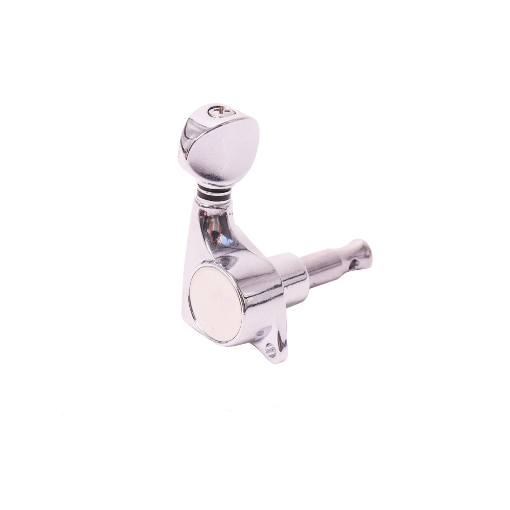 Tuners 6 Right Handed - 1:18 Ratio Tuning Key Pegs Machine Heads with Oval Knob Chrome Finish