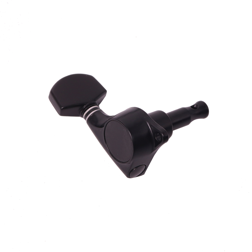 Tuners 6 Right Handed - 1:18 Ratio Tuning Key Pegs Machine Heads with Hexagonal Knob Black Finish