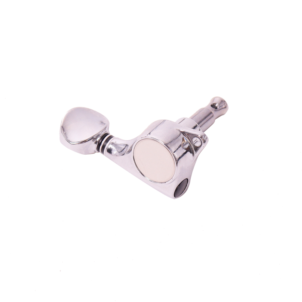 Tuners 6 Right Handed - 1:18 Ratio Tuning Key Pegs Machine Heads with Oval Knob Chrome Finish
