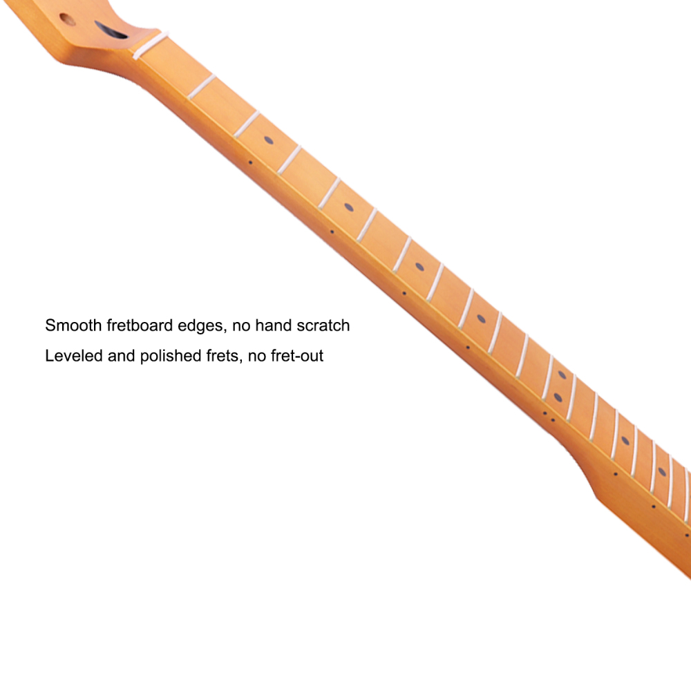Mustang / Jaguar Guitar Neck 24" Scale Length Canadian Maple Neck 12" Radius 10mm Holes 22 Frets Satin Finish