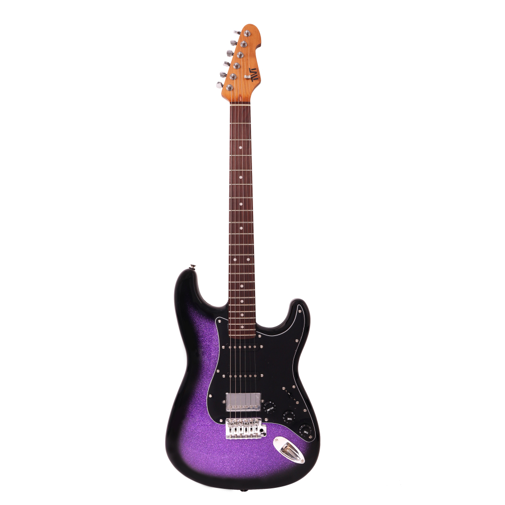 Stratocaster Electric Guitar Roasted Maple Neck Rosewood Fretboard SSH Ceramic Pickups 6-Point Tremolo Bone Nut Purple Sparkle Color