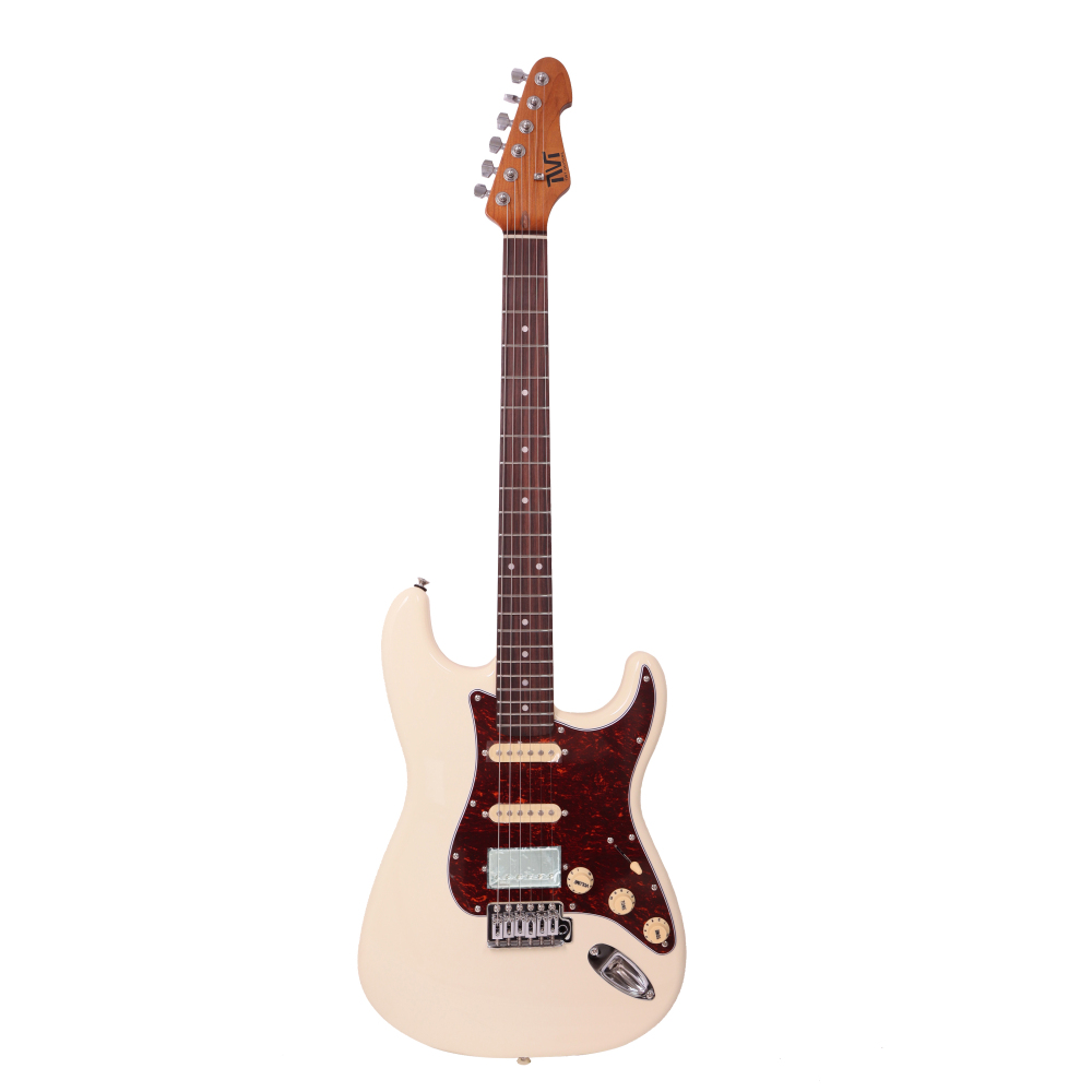Stratocaster Electric Guitar Roasted Maple Neck Rosewood Fretboard SSH Ceramic Pickups 6-Point Tremolo Bone Nut Cream Color