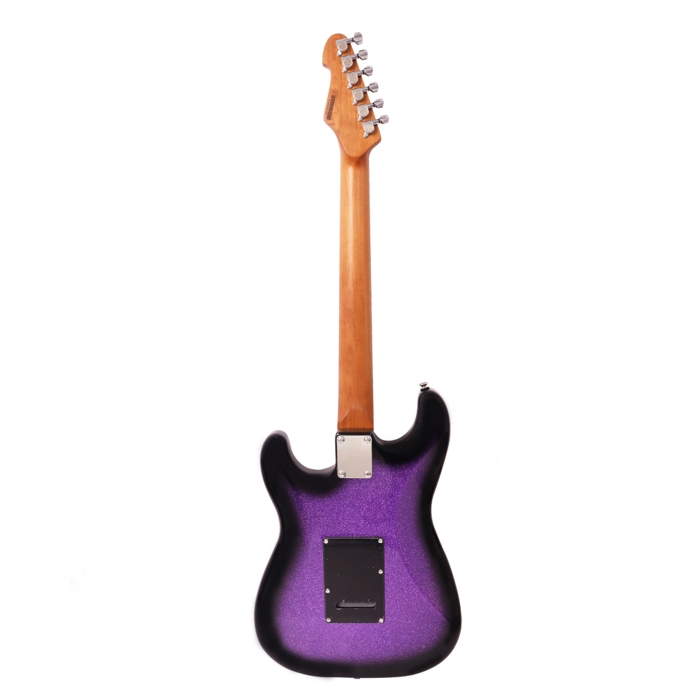 Stratocaster Electric Guitar Roasted Maple Neck Rosewood Fretboard SSH Ceramic Pickups 6-Point Tremolo Bone Nut Purple Sparkle Color