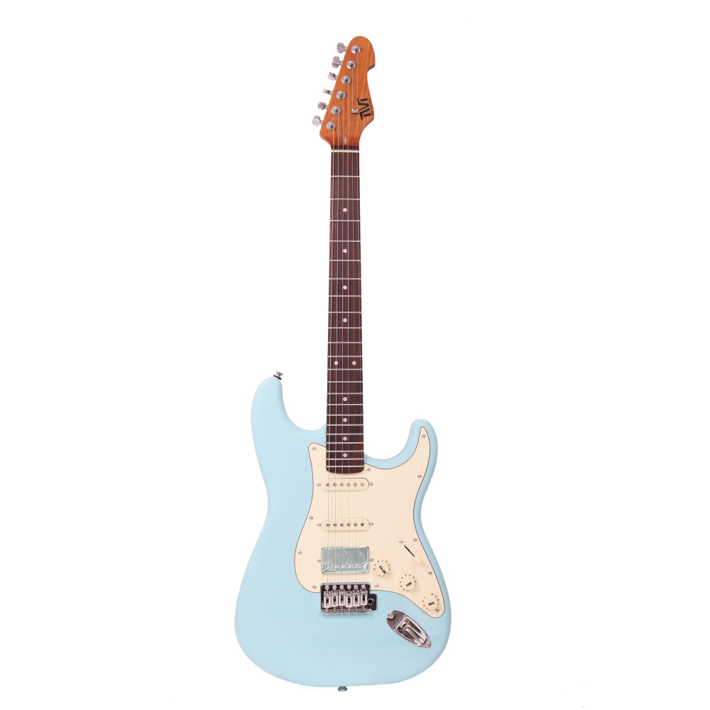 Stratocaster Electric Guitar Roasted Maple Neck Rosewood Fretboard SSH Ceramic Pickups 6-Point Tremolo Bone Nut Sonic Blue Color