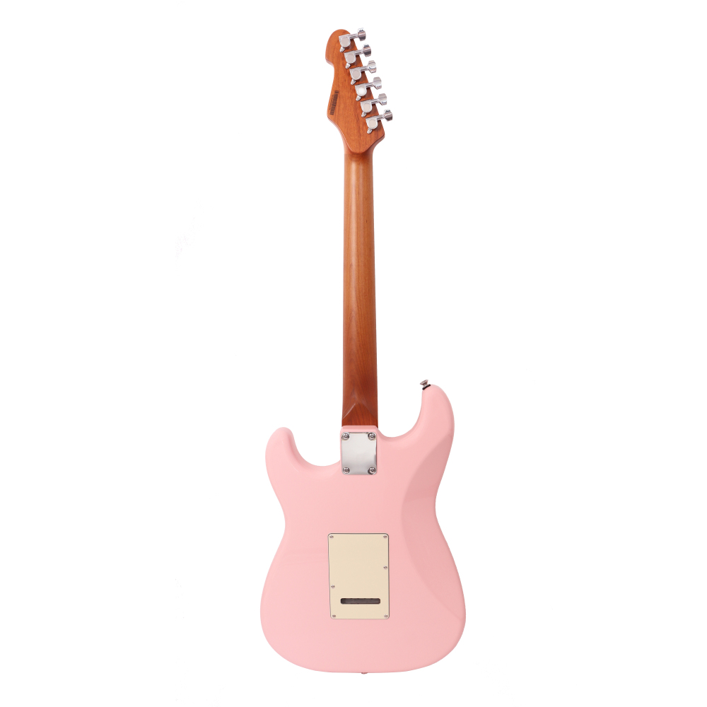 Stratocaster Electric Guitar Roasted Maple Neck Rosewood Fretboard SSH Ceramic Pickups 6-Point Tremolo Bone Nut Shell Pink Color