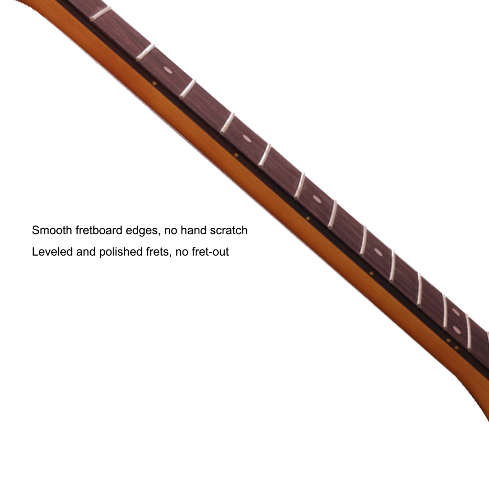 Mustang / Jaguar Guitar Neck 24" Scale Length Rosewood Fretboard Maple Neck 12" Radius 10mm Holes 22 Frets Satin Finish