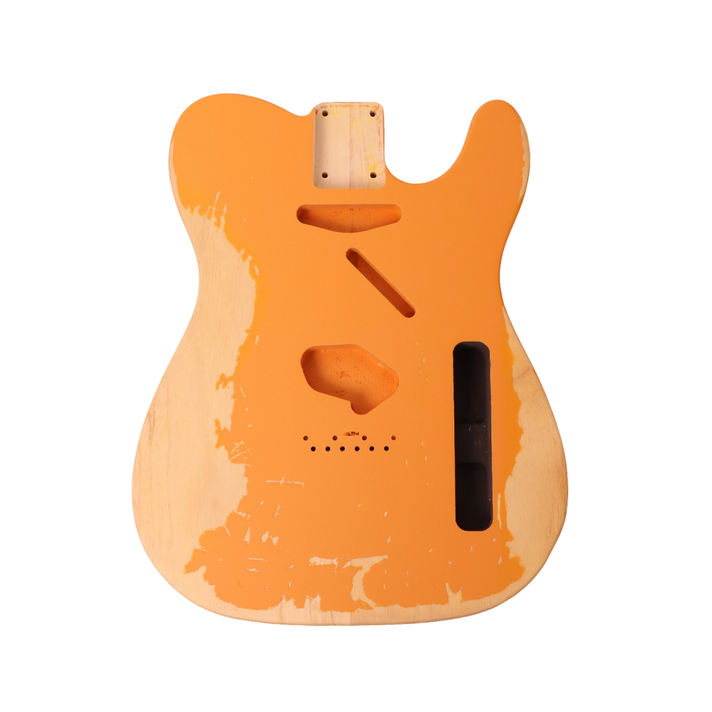 【Premium】Nitrocellulose Finish Relic Style Paulownia Guitar Body Telecaster SS Butterscotch Color