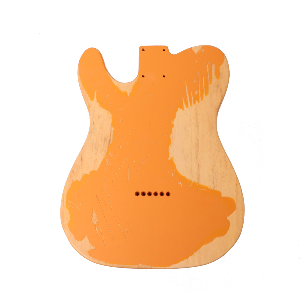 【Premium】Nitrocellulose Finish Relic Style Paulownia Guitar Body Telecaster SS Butterscotch Color