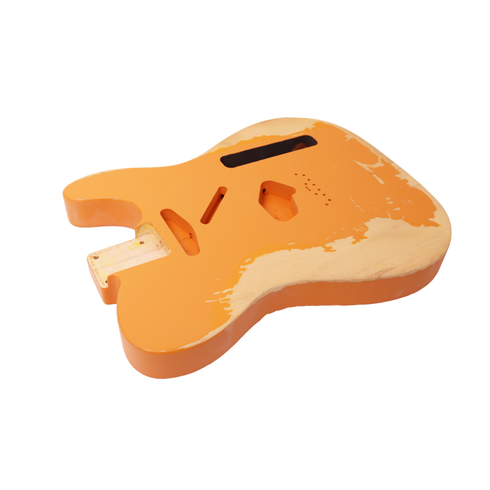 【Premium】Nitrocellulose Finish Relic Style Paulownia Guitar Body Telecaster SS Butterscotch Color