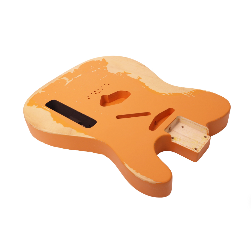 【Premium】Nitrocellulose Finish Relic Style Paulownia Guitar Body Telecaster SS Butterscotch Color