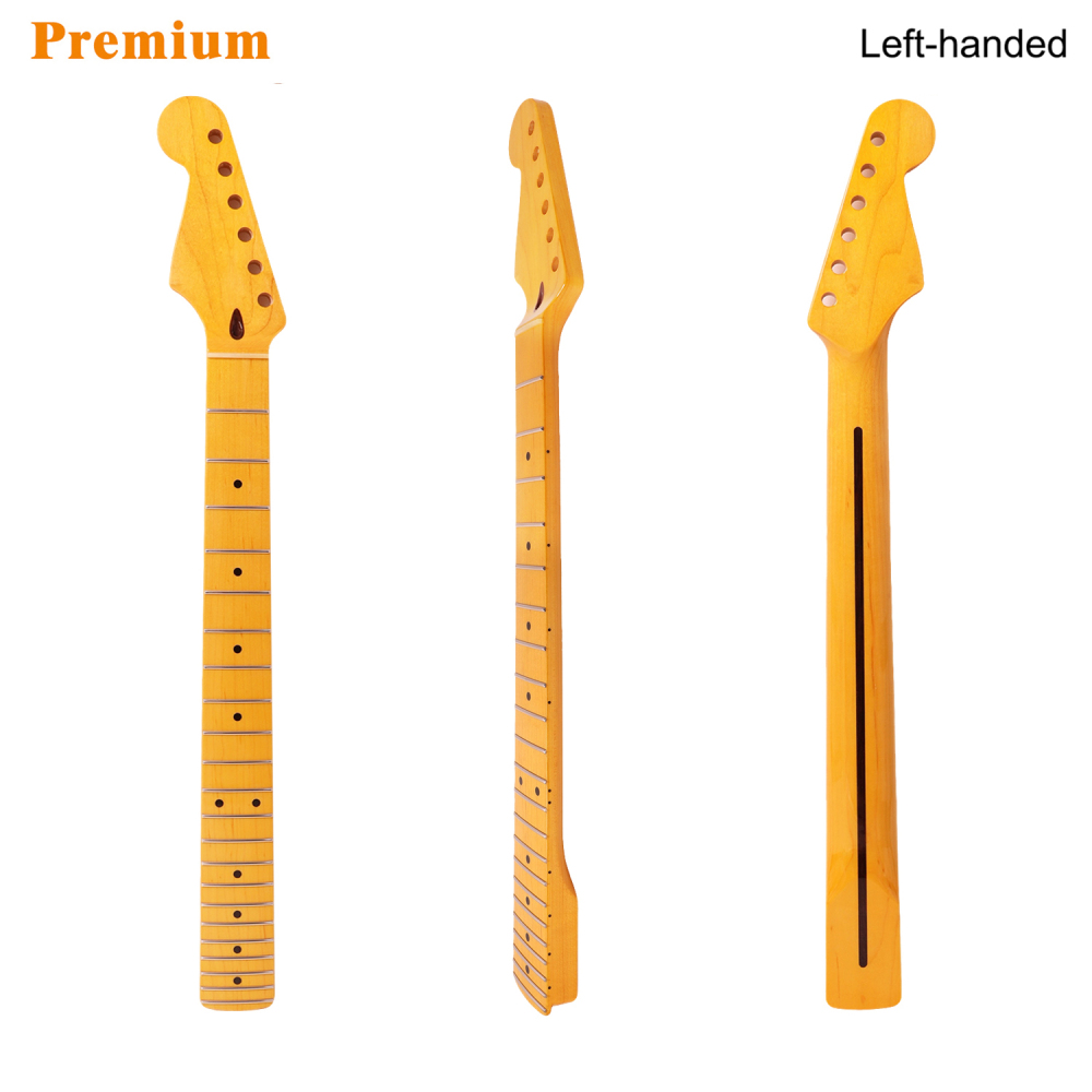 Left-handed Premium Stratocaster Guitar Neck Maple Neck 9.5" Radius 10 mm Holes 22 Frets Gloss Finish