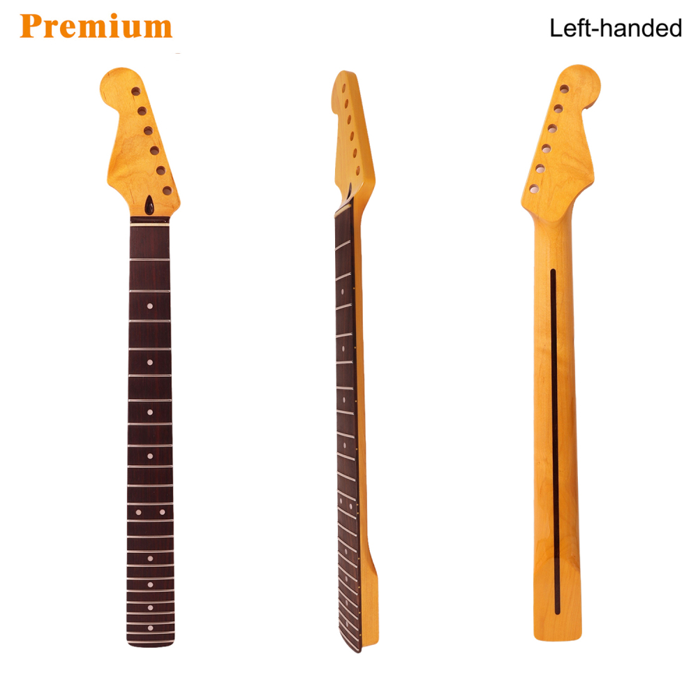 Left-handed Premium Stratocaster Guitar Neck Rosewood Fretboard Maple Neck 9.5" Radius 10 mm Holes 22 Frets Gloss Finish