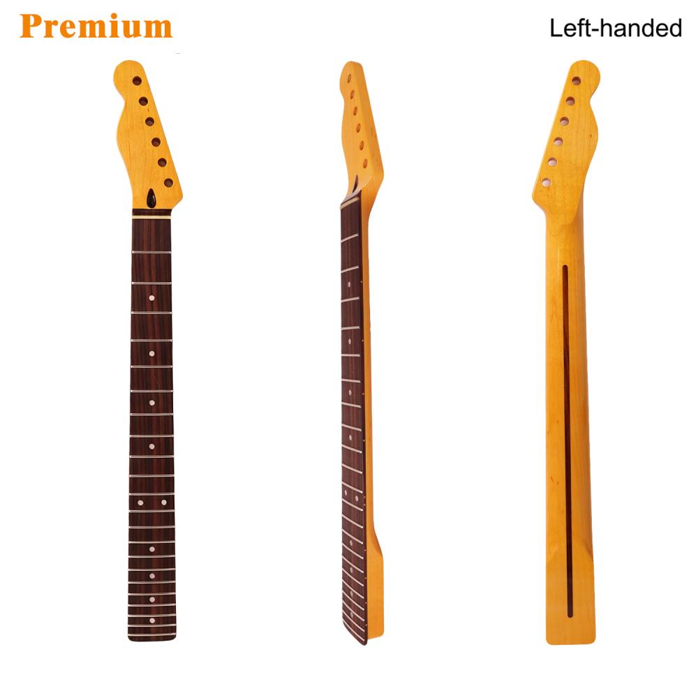 Left-handed Premium Telecaster Guitar Neck Rosewood Fretboard Maple Neck 9.5" Radius 10 mm Holes 22 Frets Gloss Finish